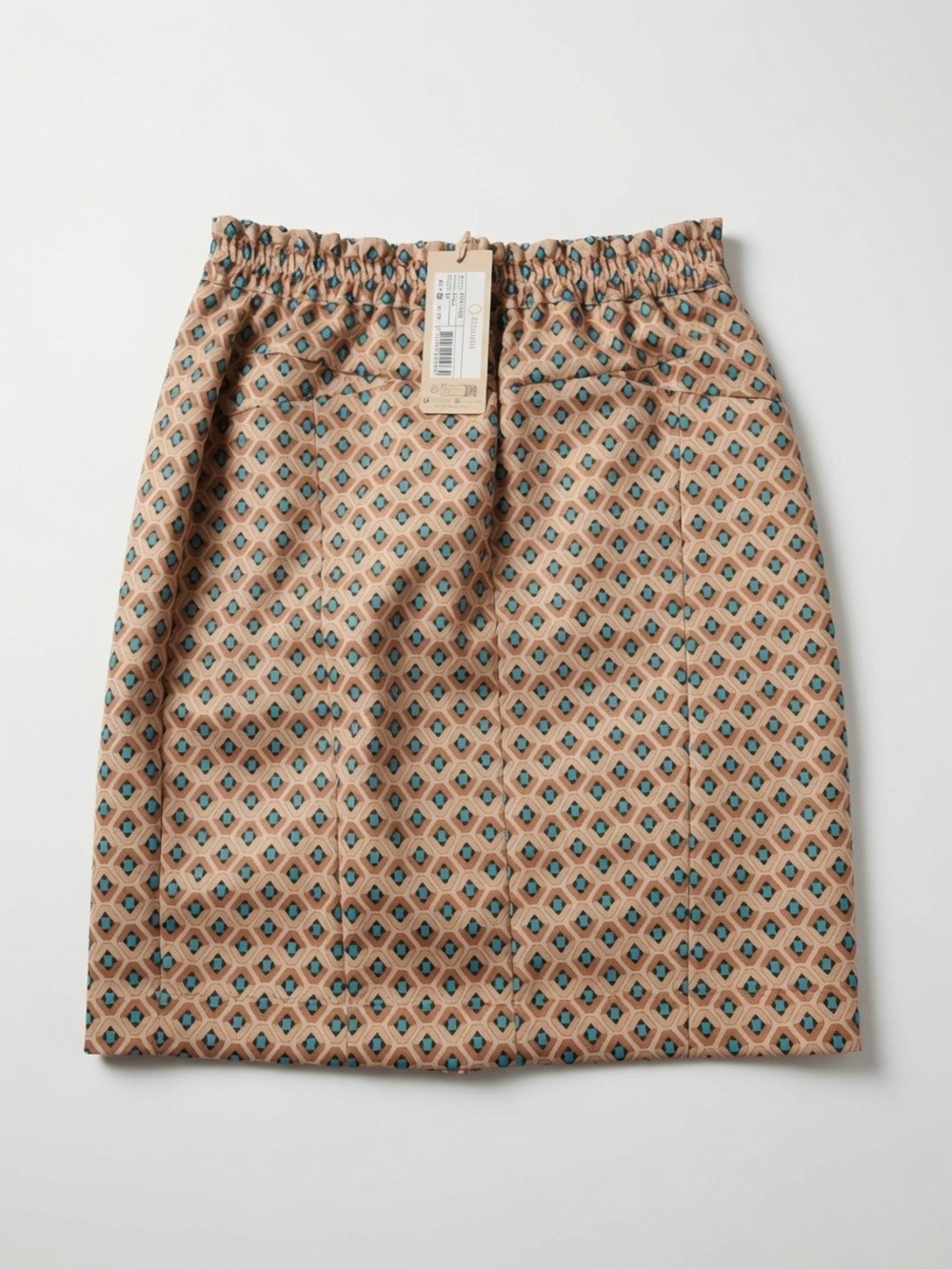 Esqualo Geometric Print Midi Skirt Size M Elastic Waist NWT